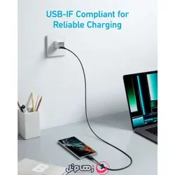 کابل تبدیل Type-C به Type-C انکر مدل Anker A322 Type-C to Type-C A81F5 طول ۰.۹ متر