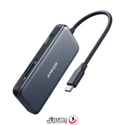 هاب 5 پورت انکر مدل Anker 332 USB-C Hub (5-in-1) A8355 با کابل Type-C