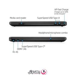 لپ تاپ 15.6 اینچی اچ پی 15S-FQ 5006NE پردازنده i3 1215U رم 4GB حافظه 256GB SSD گرافیک UHD 64EUs