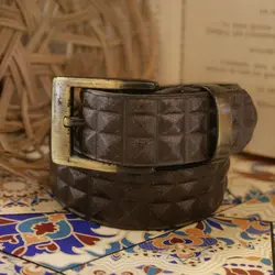 کمربند چرم مردانه طرح دار کد 371