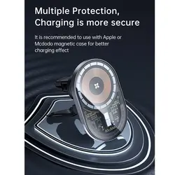 هولدر و شارژر بی سیم مگ سیف گوشی موبایل داخل خودرو مک دودو MCDODO CH-2340 Magnetic Wireless Charger Car
