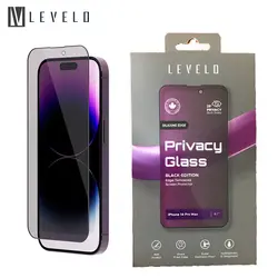 گلس لبه سیلیکونی پرایوسی iPhone 13 Pro مدل Levelo tempered screen protector Privacy silicone edge
