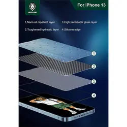 گلس لبه سیلیکونی iPhone 13 گرین Green Lion Silicone Edge Glass
