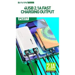 پاوربانک باوین 40000 میلی آمپر Bavin PC077 40000 mah Power Bank