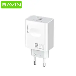 شارژر دیواری فست شارژ 45 وات همراه با کابل تایپ سی باوین BAVIN PC800Y 45W Charger