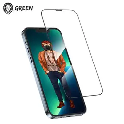 گلس توری دار iPhone 13 گرین Green Lion 3D Desert Round Edge
