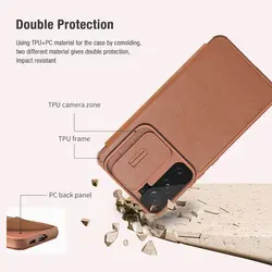 کیف چرمی نیلکین اس ۲۲ پلاس Nillkin Qin Pro Leather Case S22 Plus