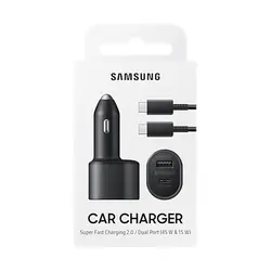 شارژر فندکی اصلی سامسونگ 45 وات (EP-L5300 Super Fast Dual Car Charger (45W+15W