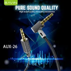 کابل AUX انتقال صدا Bavin Aux26 3.5mm AUX Cable 1m