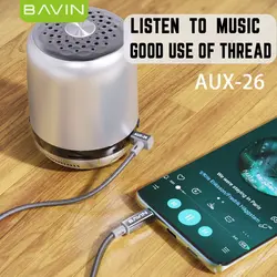 کابل AUX انتقال صدا Bavin Aux26 3.5mm AUX Cable 1m