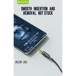 کابل AUX انتقال صدا Bavin Aux26 3.5mm AUX Cable 1m