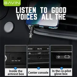 کابل AUX انتقال صدا Bavin Aux26 3.5mm AUX Cable 1m