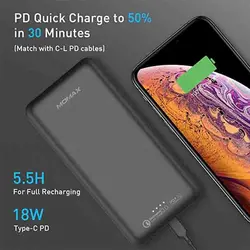 پاوربانک مومکس  ۲۰۰۰۰ میلی آمپر iPower Minimal IP70 PD3 20000 mAh Power Bank