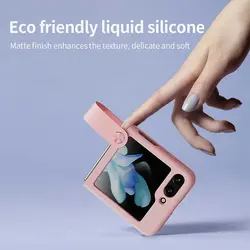 قاب سیلیکونی نیلکین Z Flip 5 مدل Nillkin Flex Flip Finger Strap liquid silicone case