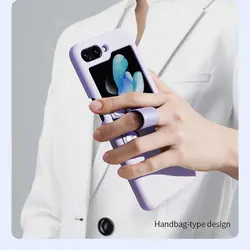 قاب سیلیکونی نیلکین Z Flip 5 مدل Nillkin Flex Flip Finger Strap liquid silicone case