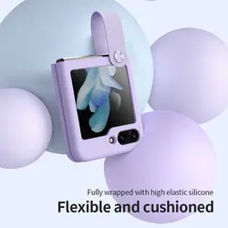 قاب سیلیکونی نیلکین Z Flip 5 مدل Nillkin Flex Flip Finger Strap liquid silicone case