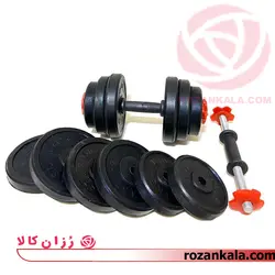 دمبل متغیر ۱۰ کیلوگرم تمام لاستیک درجه۱