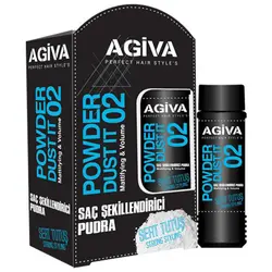 پودر حالت دهنده مو آگیوا مشکی شماره 02 Agiva Powder Dust it