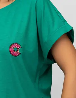 تیشرت زنانه گلدوزی دونات آرتی
