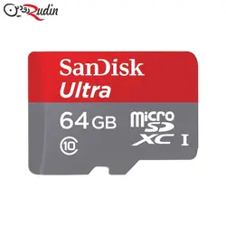 کارت حافظه microSDHC سن دیسک مدل Ultra کلاس ۱۰ استاندارد UHS-I سرعت ۸۰ MBps ظرفیت ۶۴ گیگابایت با آداپتور
