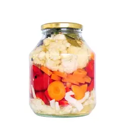 خرید اینترنتی ترشی مخلوط کلم سفید و هویچ و فلفل دلمه | فروشگاه اینترنتی سبد تازه