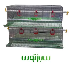 قفس بلدرچین دو طبقه اقتصادی سبز توس