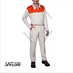 لباس کار یکسره طرح ولوو Volvo کرم-نارنجی