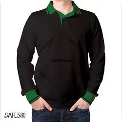 تیشرت کار آستین بلند مچ دار سیاه