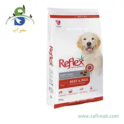 غذای خشک توله سگ با طعم گاو و برنج (15 کیلوگرم) رفلکس