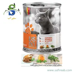 کنسرو گربه بالغ حاوی گوشت مرغ، کدوتنبل و سنبل الطیب (400 گرم) یو اس پت