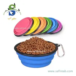 ظرف آب و غذای تاشو مسافرتی سایز S سگ و گربه