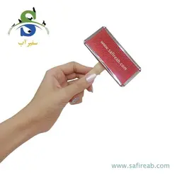 برس گره بازکن کوچک با دسته چوبی مخصوص سگ و گربه و جوندگان