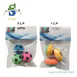 اسباب بازی توپ فومی سگ و گربه (ست 3 عددی) در 2 طرح مختلف چانگ لیر