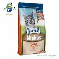 غذای خشک گربه مدل مینکاس مرغ به همراه کنترل هیربال (4 کیلوگرم) هپی کت