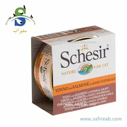 کنسرو گربه با طعم ماهی تن با سالمون و سس گوشت (85 گرم) شسیر