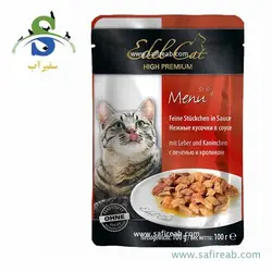 پوچ گربه حاوی جگر و گوشت خرگوش در سس (100 گرم) ایدل