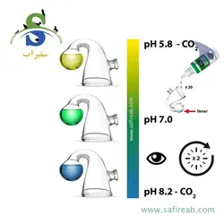 تست و نشانگر شیشه‌ای CO2 و pH آب آکواریوم سیچم