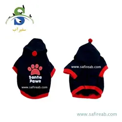 کاپشن تریکو کلاه دار طرح چاپی Santa Paws سگ و گربه (سایز L ، M) چانگ لیر