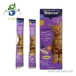 بستنی گربه وینستون با طعم مرغ و ماهی سالمون (1 و 8 عددی) - فروشگاه اینترنتی سفیرآب