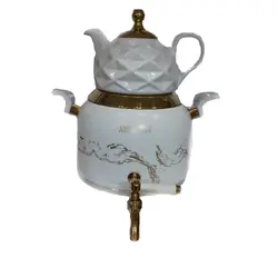 کتری و قوری شیردار سفید طلایی آرتیستون