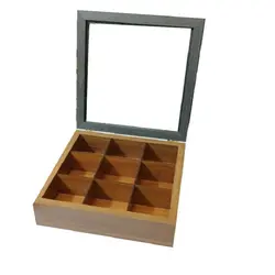 جعبه تی بگ چوبی 9 خانه مدل3030