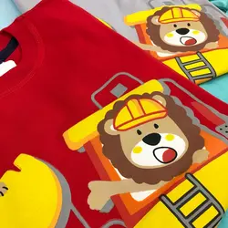 تیشرت شلوارک پسرانه طرح بیل مکانیکی سایز 40 تا 55