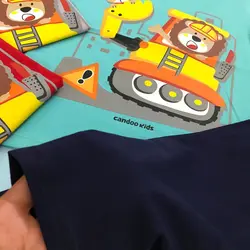 تیشرت شلوارک پسرانه طرح بیل مکانیکی سایز 40 تا 55