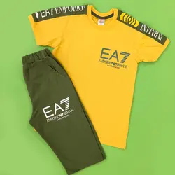 خرید و قیمت ست تیشرت شلوارک پسرانه طرح سِوِن سایز ۵۰ و ۵۵