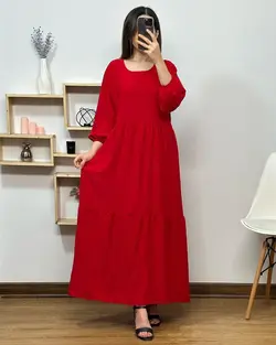 پیراهن ساحلی جنس ابرو بادی کمربند دار | فروشگاه سلام مامانی