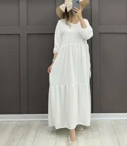 پیراهن ساحلی جنس ابرو بادی کمربند دار | فروشگاه سلام مامانی