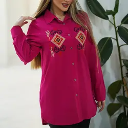 خرید و قیمت تونیک شومیزی گلدوزی طرح لوزی برجسته