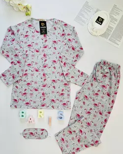 ست بلوز شلوار راحتی زنانه طرح فلامینگو | فروشگاه سلام مامانی