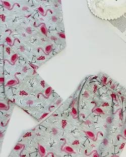 ست بلوز شلوار راحتی زنانه طرح فلامینگو | فروشگاه سلام مامانی