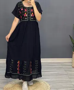 خرید و قیمت پیراهن نخی گلدوزی لاله وارداتی | سلام مامانی